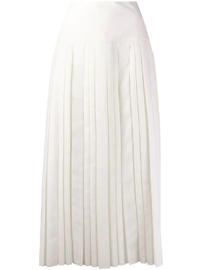 Shop The Row Pleated Mid-length Skirt In White