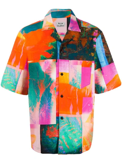 Shop Acne Studios Simon Fluid Plant Print Shirt In Multicolor