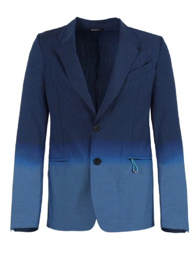 Shop Givenchy Gradient Blue Jacquard Blazer