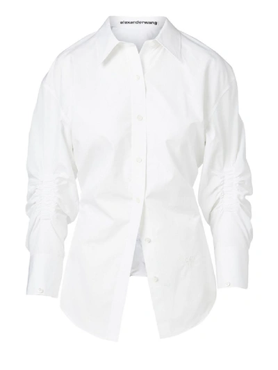 Shop Alexander Wang White Oversized Cinched Waist Shirt