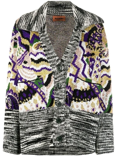 Shop Missoni Intarsia Knit Buttoned Cardigan In Multicolor