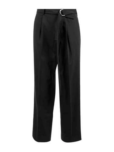 Shop Helmut Lang Black Wide Leg Tailored Trousers