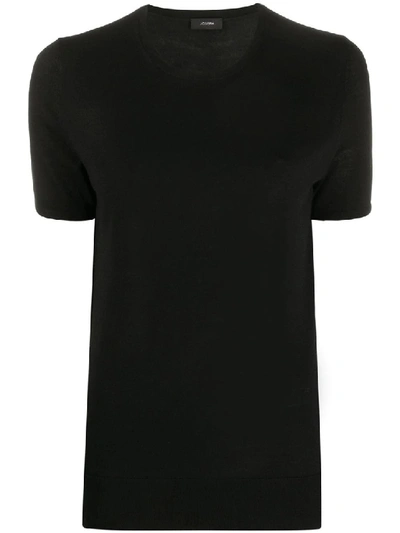 Shop Joseph Knitted T-shirt In Black