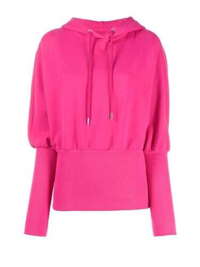 Shop Opening Ceremony Fuchsia Hoodie Crop Sweatshirt In Pink