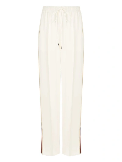 Shop Chloé High-waisted Drawstring Pants In White