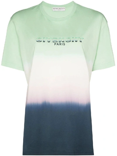 Shop Givenchy Tricolor Tie-dye Logo T-shirt In Multicolor