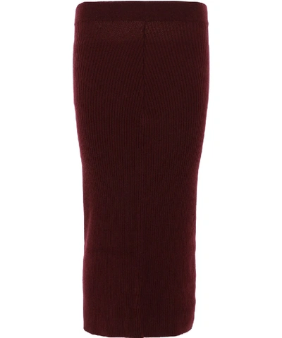 Shop Andamane Burgundy Wool Skirt