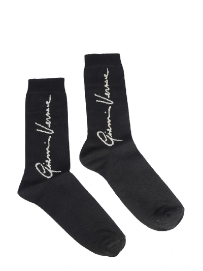 Shop Versace Black Cotton Socks