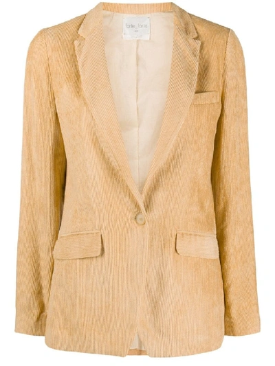 Shop Forte Forte Single-breasted Ribbed Blazer In Yellow