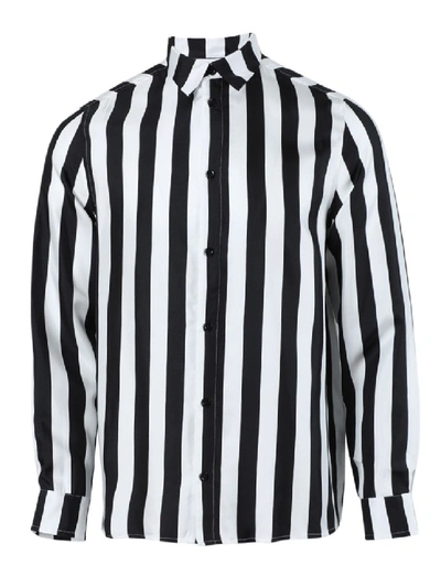 Shop Amiri Striped Button-up Shirt In Black