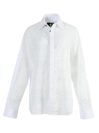 Shop Natasha Zinko White Lace Long Sleeve Shirt