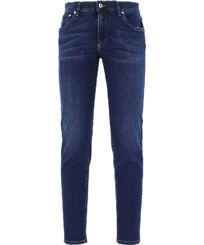 Shop Dolce & Gabbana Blue Cotton Jeans In Black