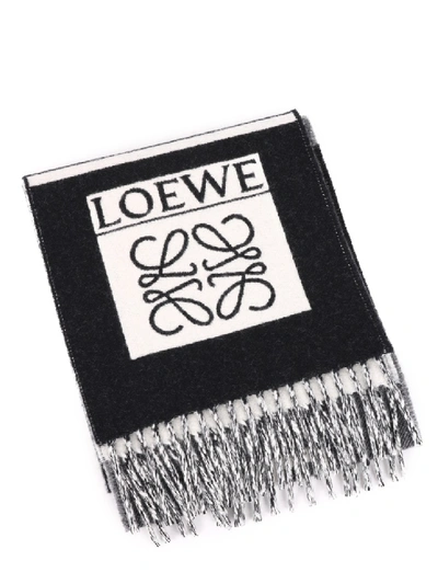 Shop Loewe Black Wool Scarf