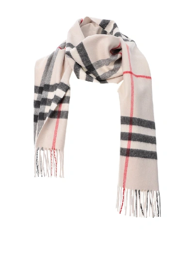 Shop Burberry Grey Wool Scarf