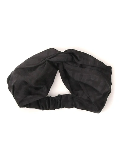 Shop Fendi Black Silk Headband