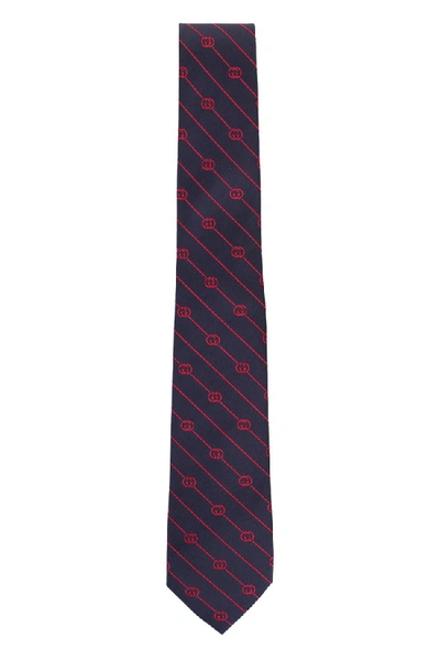 Shop Gucci Blue/red Silk Tie