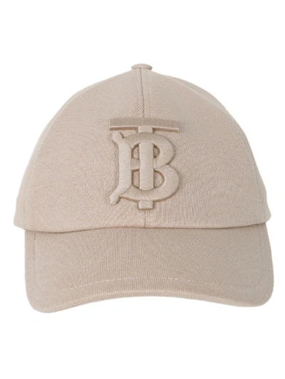 Shop Burberry Cotton Tan Logo Baseball Cap In Neutrals