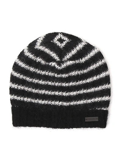 Shop Saint Laurent White/black Wool Hat