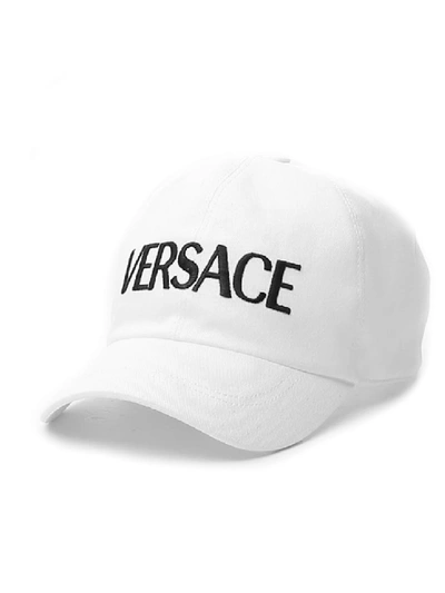 Shop Versace White Fabric Hat