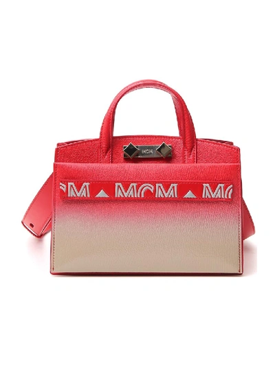 Shop Mcm White/red Leather Handbag