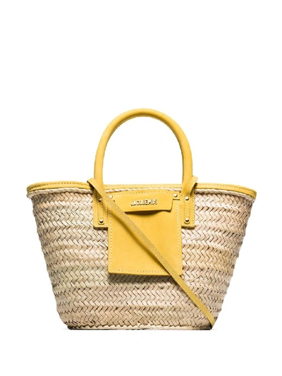 Shop Jacquemus Le Panier Soleil Beige Canvas Tote In Neutrals