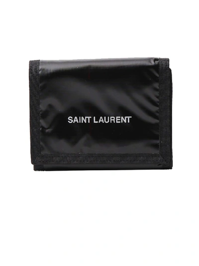 Shop Saint Laurent Black Nylon Wallet