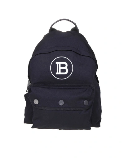Shop Balmain Black Nylon Backpack