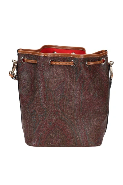Shop Etro Brown Fabric Shoulder Bag
