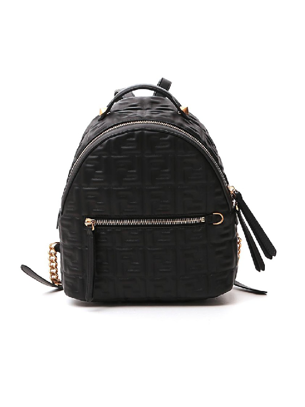 fendi black leather backpack