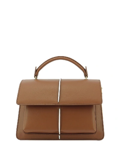 Shop Marni Attache Brown Leather Handbag