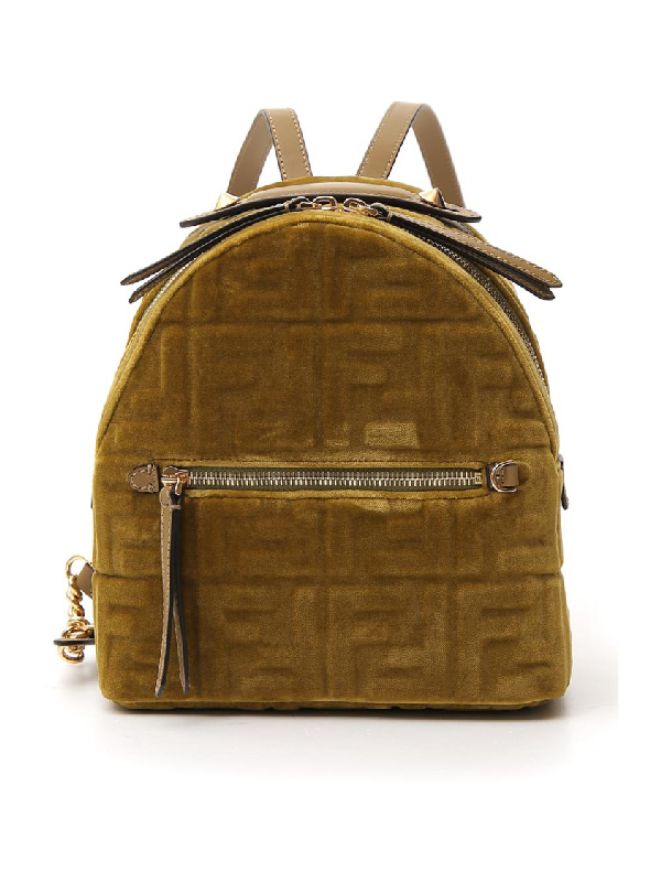 green velvet backpack