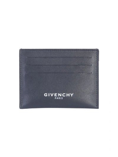 Shop Givenchy Black Leather Card Holder In Grey