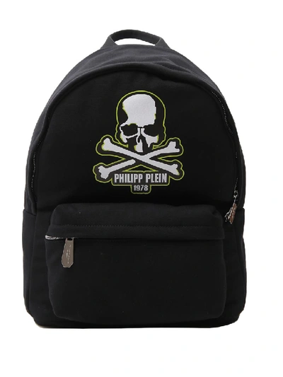 Shop Philipp Plein Black Cotton Backpack