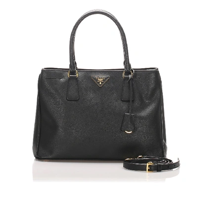 Shop Prada Saffiano Lux Galleria Satchel In Black