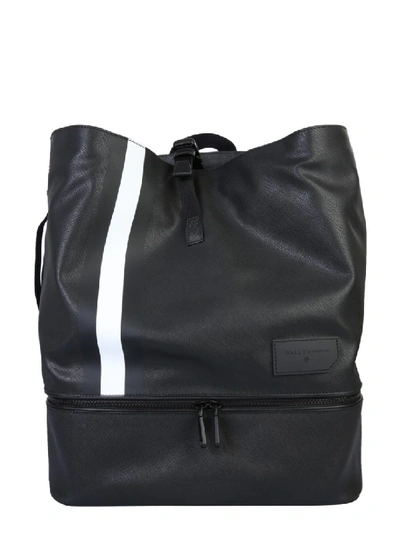 Shop Bally Seth Black Leather Backpack