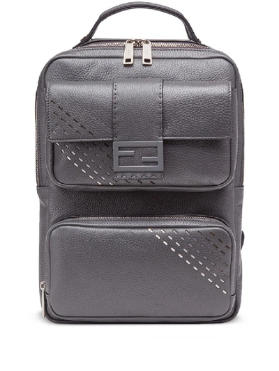 Shop Fendi Black Leather Backpack