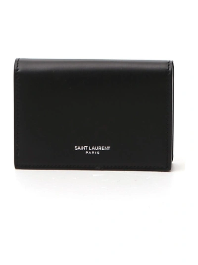 Shop Saint Laurent Black Leather Card Holder