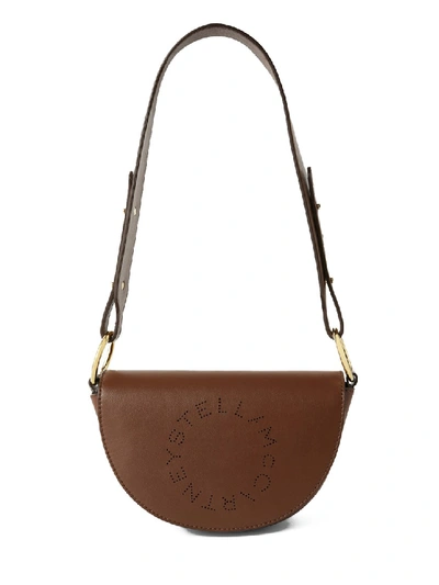 Shop Stella Mccartney Marlee Mini Brown Faux Leather Shoulder Bag