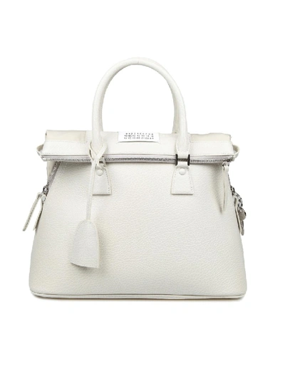 Shop Maison Margiela 5ac White Leather Handbag