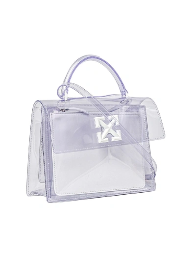 Shop Off-white Jitney 2.8 White Pvc Handbag In Transparent