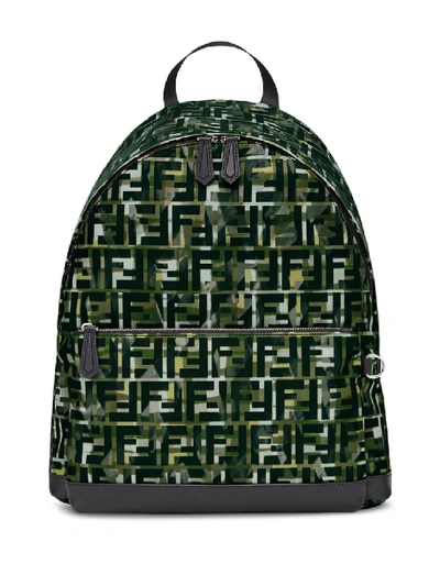 Shop Fendi Green Polyester Backpack
