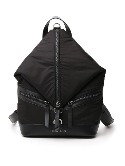 Shop Jimmy Choo Fitzr Black Polyester Backpack
