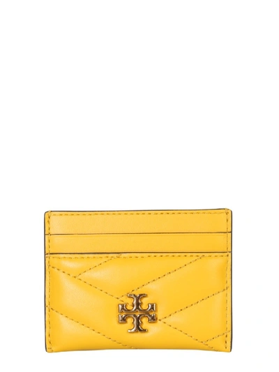 Shop Tory Burch Kira Yellow Leather Card Holder