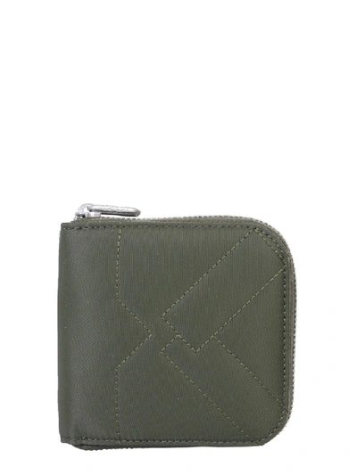 Shop Kenzo Green Leather Wallet In Grey