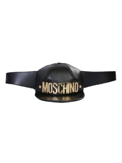 Shop Moschino Basket Cap Black Leather Pouch