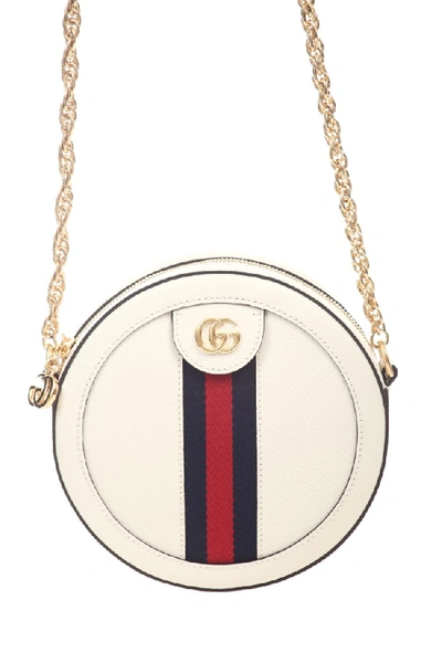 Shop Gucci Mini Ophidia White Leather Shoulder Bag