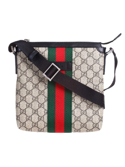 Shop Gucci Beige Fabric Shoulder Bag In Grey