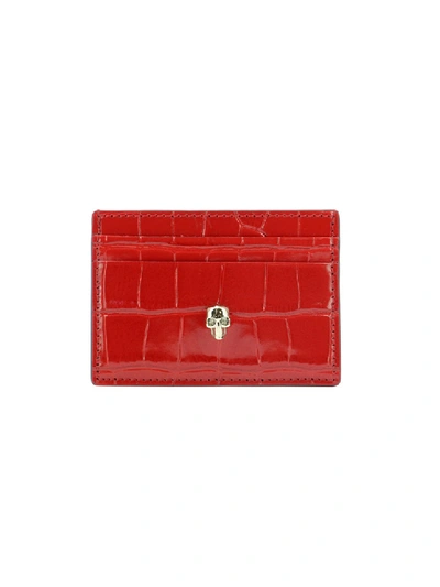 Shop Alexander Mcqueen Red Leather Card Holder