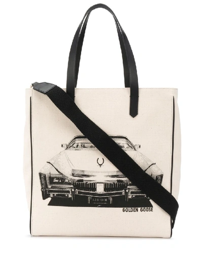 Shop Golden Goose White Fabric Tote