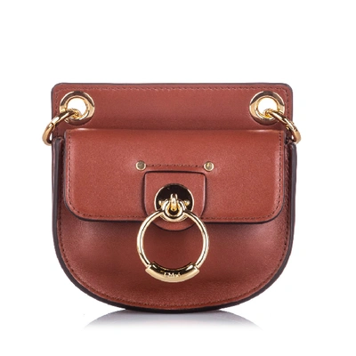 Shop Chloé Mini Tess Crossbody Bag In Brown